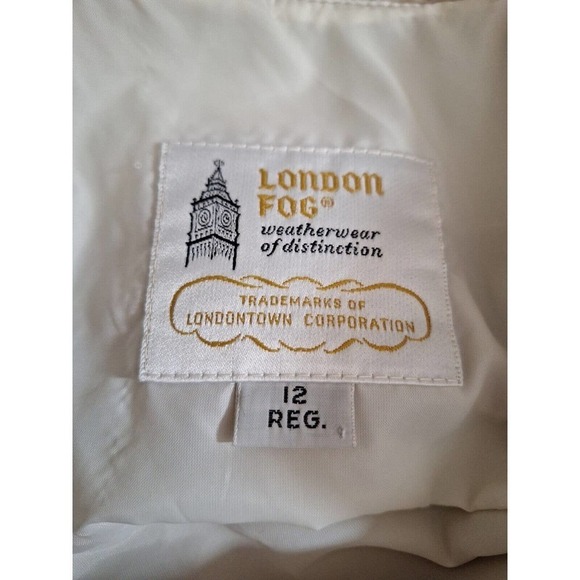 Vintage 80s London Fog Puff Sleeve Overcoat Trench Coat Jacket High Neck 12 - Picture 8 of 9